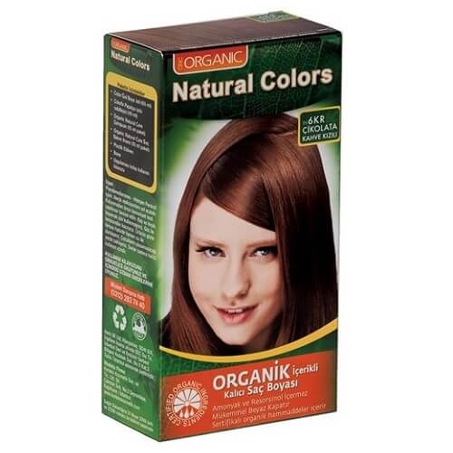 Natural Colors Organic Hair Dye 6KR Chocolate Brown Red by Beauty Care Bag
