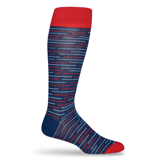 Navy Broken Stripes Dress SocksTeam ColorwaysTorqelo.com