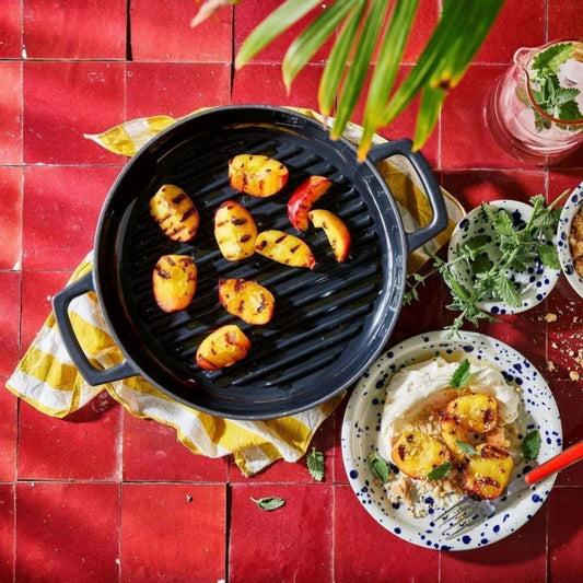 Enameled Cast Iron Grill Pan, 11" by Alva Cookware