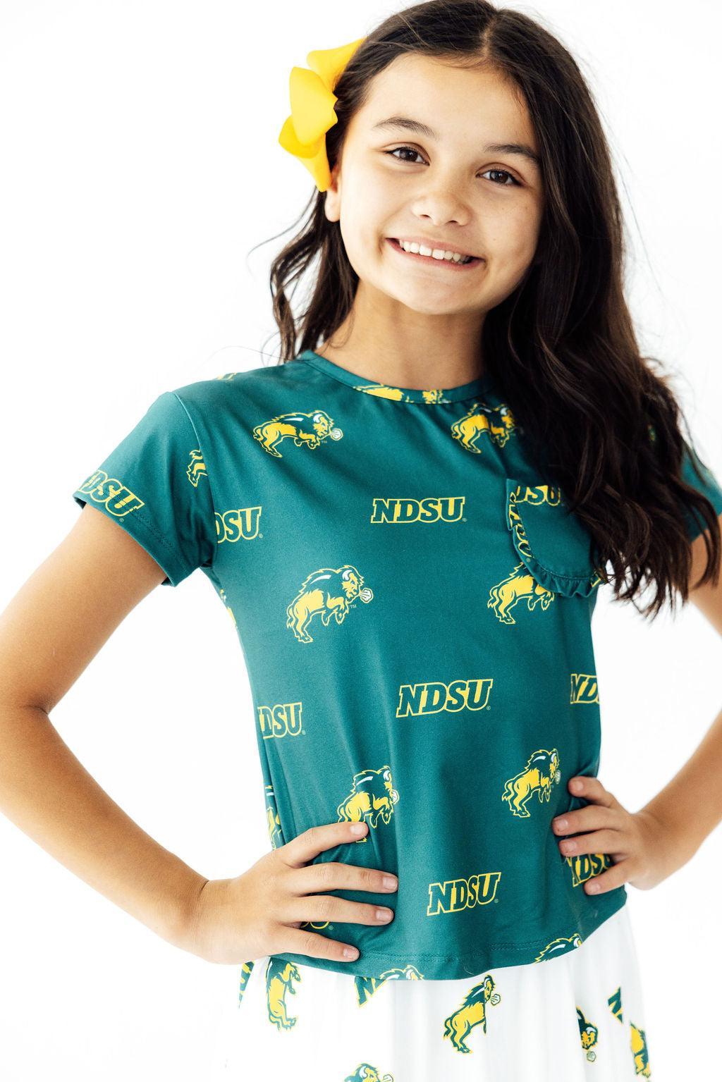 North Dakota State University Green Bison Ruffle Pocket TeeRuffle Pocket TeeTorqelo.com