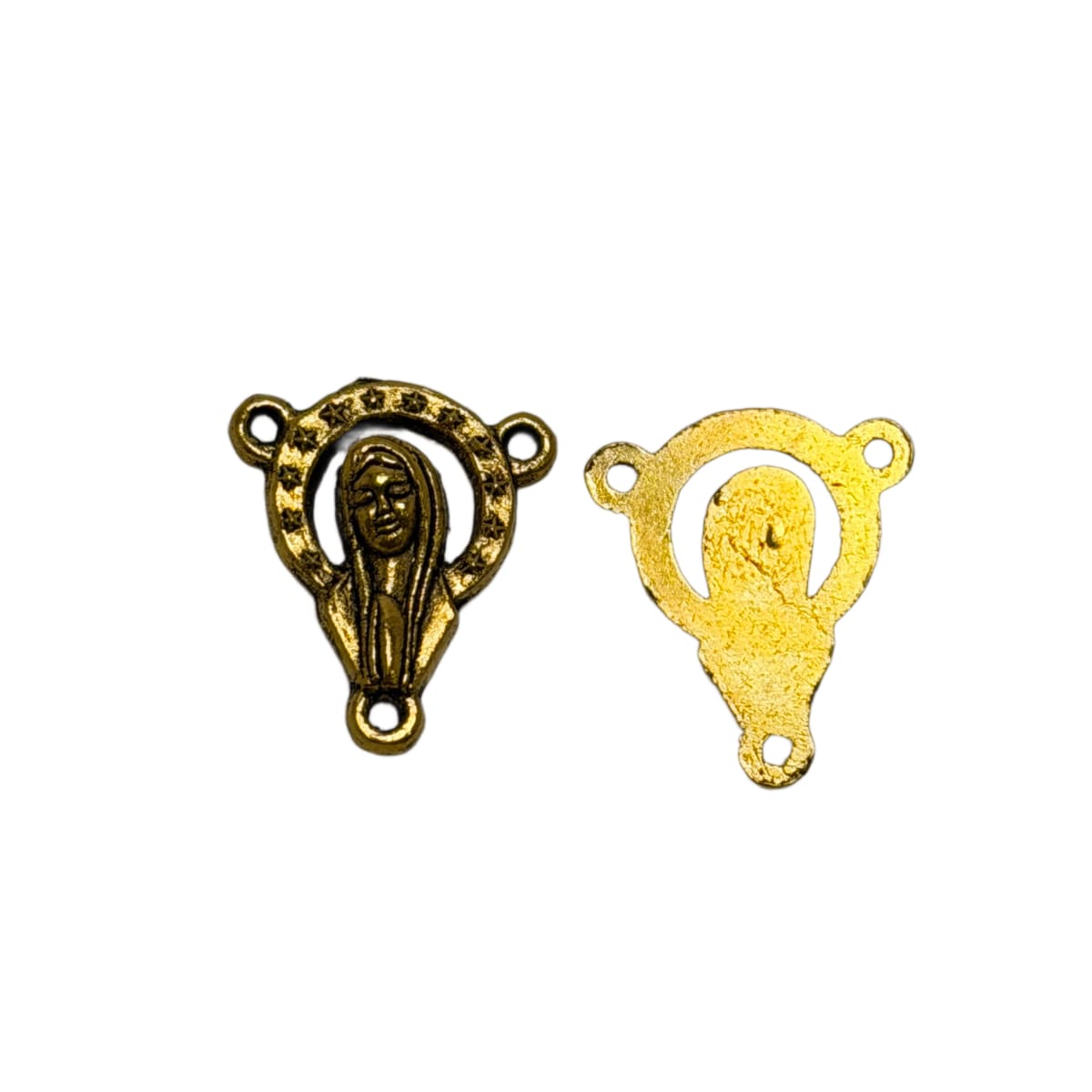 Pewter Rosary Connectors 18mm - Madonna Religious Centerpiece Findings by Continental Bead Suppliers