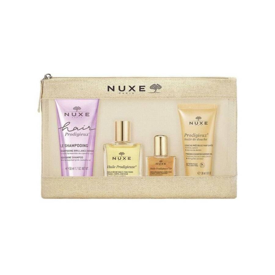 Nuxe Prodigieux Discovery Set Iconic Glow Essentials 4 Pieces by Beauty Care Bag