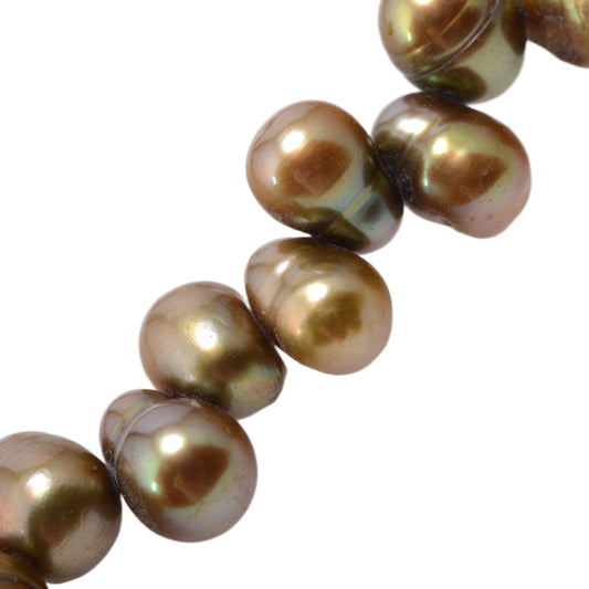 Freshwater Brass Bean Pearl Strands 15in - Natural Bronze Luster Pearls by Continental Bead Suppliers