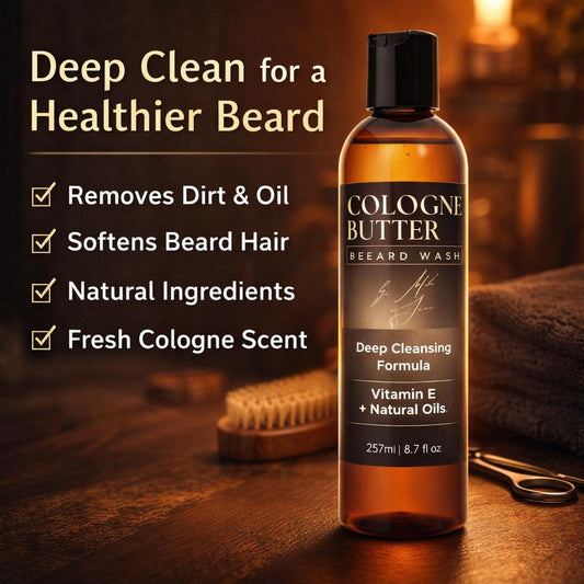 Cologne Butter Unscented Beard Wash for Men | Gentle Beard Cleanser for Daily Grooming & Hydration & Moisturizing by CB