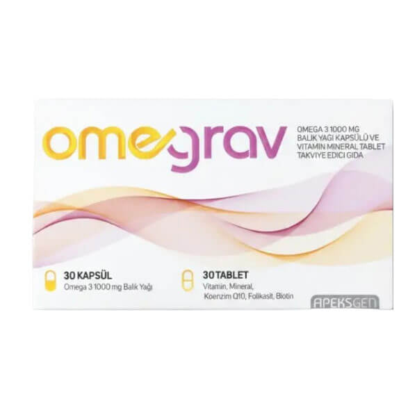 Omegrav Omega 3 Fish Oil and Vitamin Mineral Complex 60 Count by Beauty Care Bag