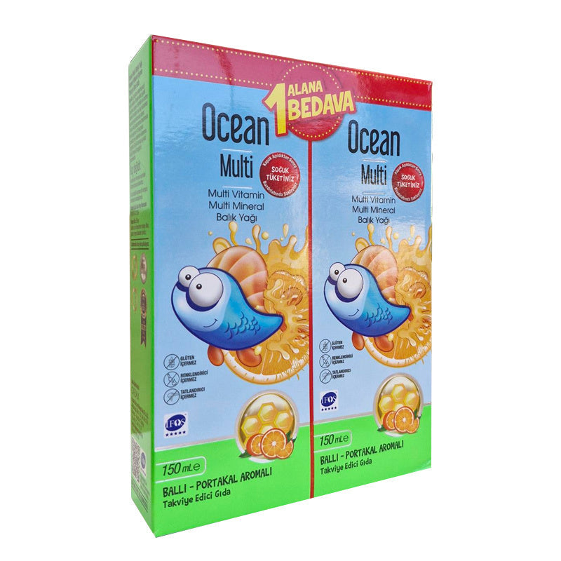 Orzax Ocean Multi Syrup Honey & Orange 150 ml (2-Pack) by Beauty Care Bag