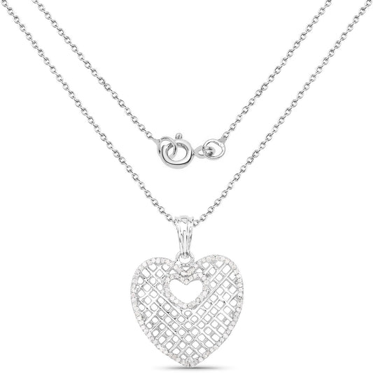Avera Group 0.52 ct genuine white diamond pendant in .925 sterling silver