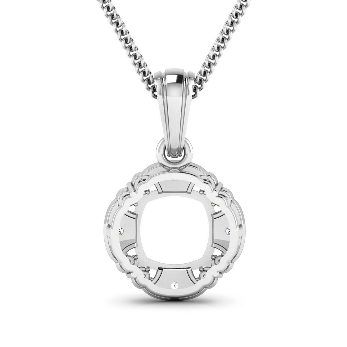 Avera Group 0.09 ct genuine white diamond pendant in 14K white gold
