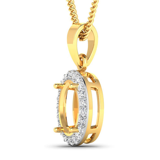 Avera Group 0.22 ct genuine white diamond pendant in 14K yellow gold