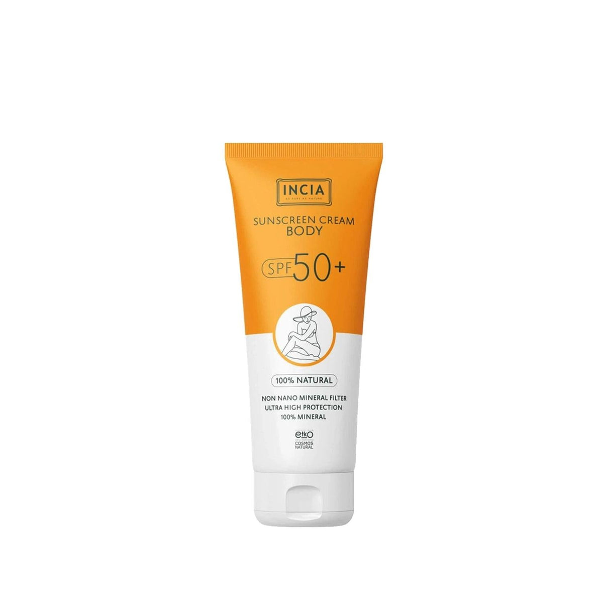 INCIA Natural Sunscreen for Body 50+ SPF - 100% Organic & Chemical-Free, 5.07 fl oz by Beauty Care Bag