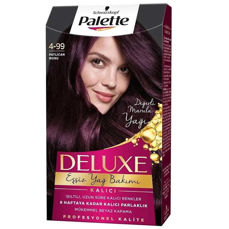 Palette Deluxe Hair Color 4-99 Eggplant Purple for Gray Coverage by Beauty Care Bag