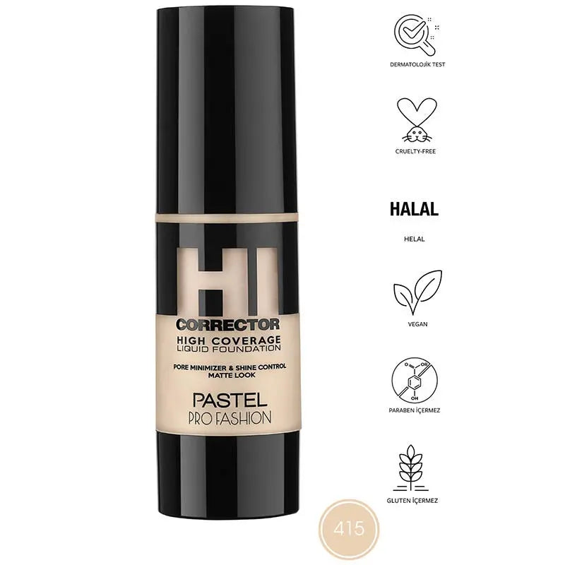 Pastel High Coverage Liquid Foundation 415 - 30ml by Beauty Care Bag