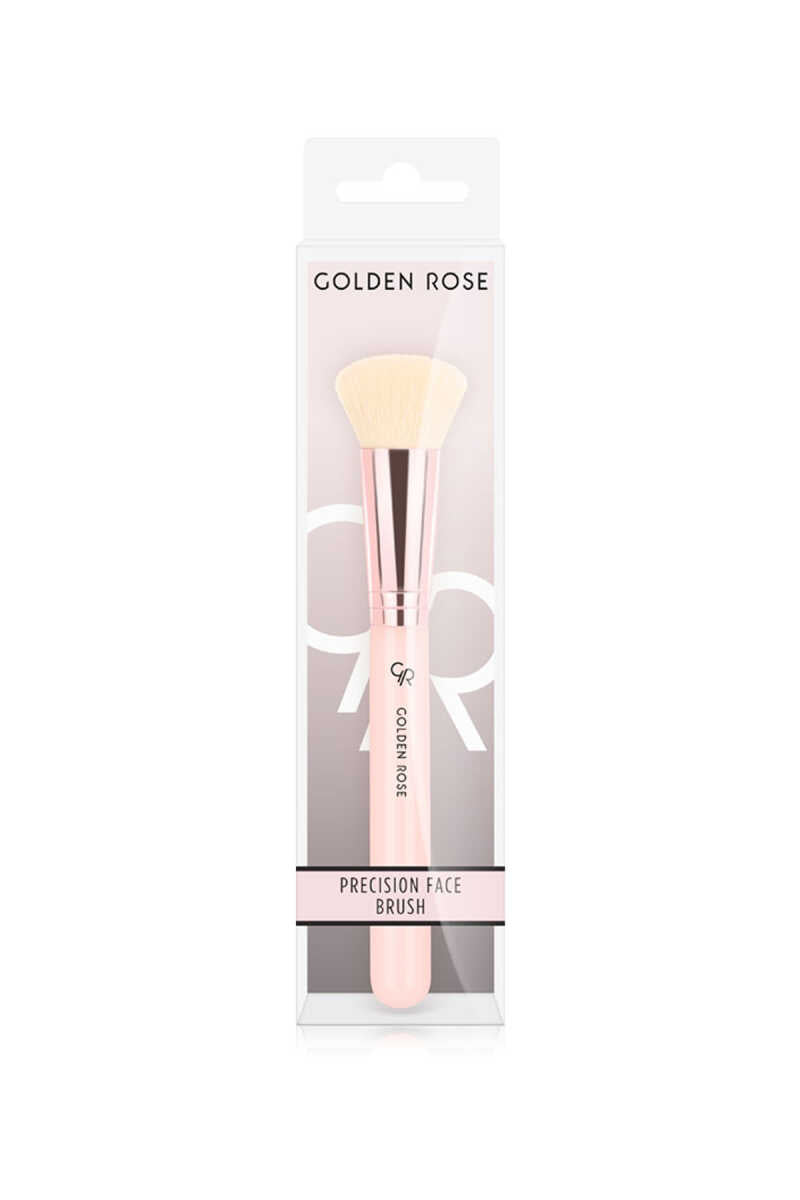 Golden Rose Precision Face Brush for Detailed Highlighting by Beauty Care Bag