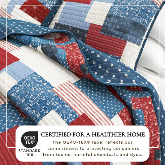 Americana Patchwork Quilt Set - Lowel Collection by Great Bay Home