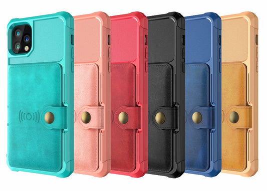 Yellow Pandora magnetic vegan leather wallet case for iPhone 13, view 2