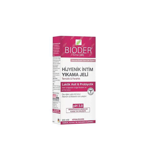 Bioder Intimate Wash: Gentle pH Balanced Feminine Hygiene Cleanser for Sensitive Skin with Tea Tree Oil - 200ml by Beauty Care Bag