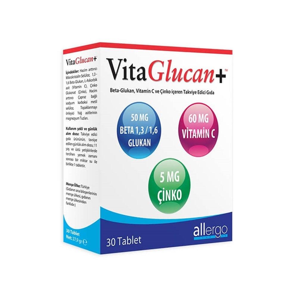 VitaGlucan Beta Glukan Supplement with Vitamin C & Zinc - Immune System Support, 30 Capsules by Beauty Care Bag