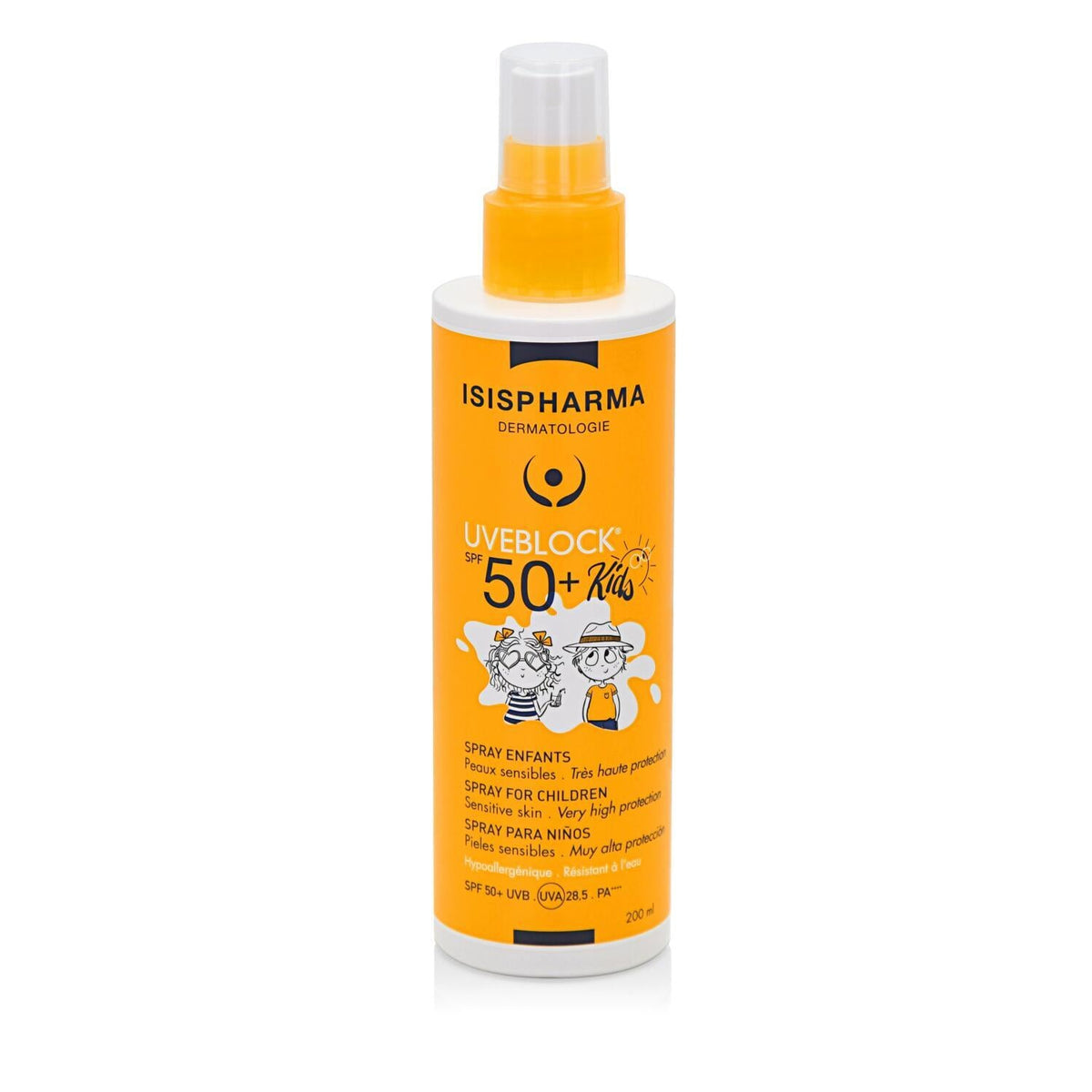 Isis Pharma Uveblock Kids SPF 50+ Sunscreen Spray for Children - Non-Greasy, Ultra-Lightweight Sun Protection by Beauty Care Bag