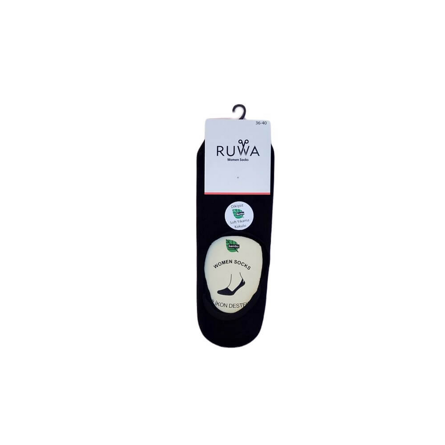 Ruwa 200 Women's No-Show Socks Invisible Comfort Black by Beauty Care Bag