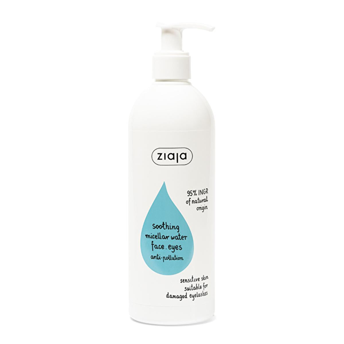 Ziaja Soothing Micellar Cleansing Water for Sensitive Skin | Vegan & Natural Makeup Remover | Gentle Face Cleanser by Beauty Care Bag