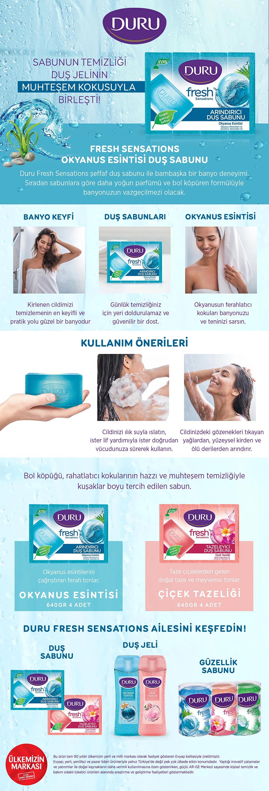Duru Fresh Sensations Ocean Breeze Shower Soap 4 x 150g by Beauty Care Bag