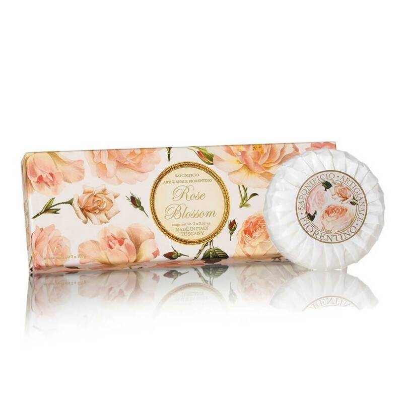 Saponificio Artigianale Fiorentino Rose Blossom Soap Set 3x100g by Beauty Care Bag