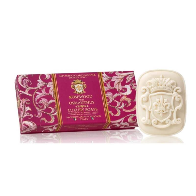 Saponificio Artigianale Fiorentino Rosewood & Osmanthus Soap 3x125g by Beauty Care Bag