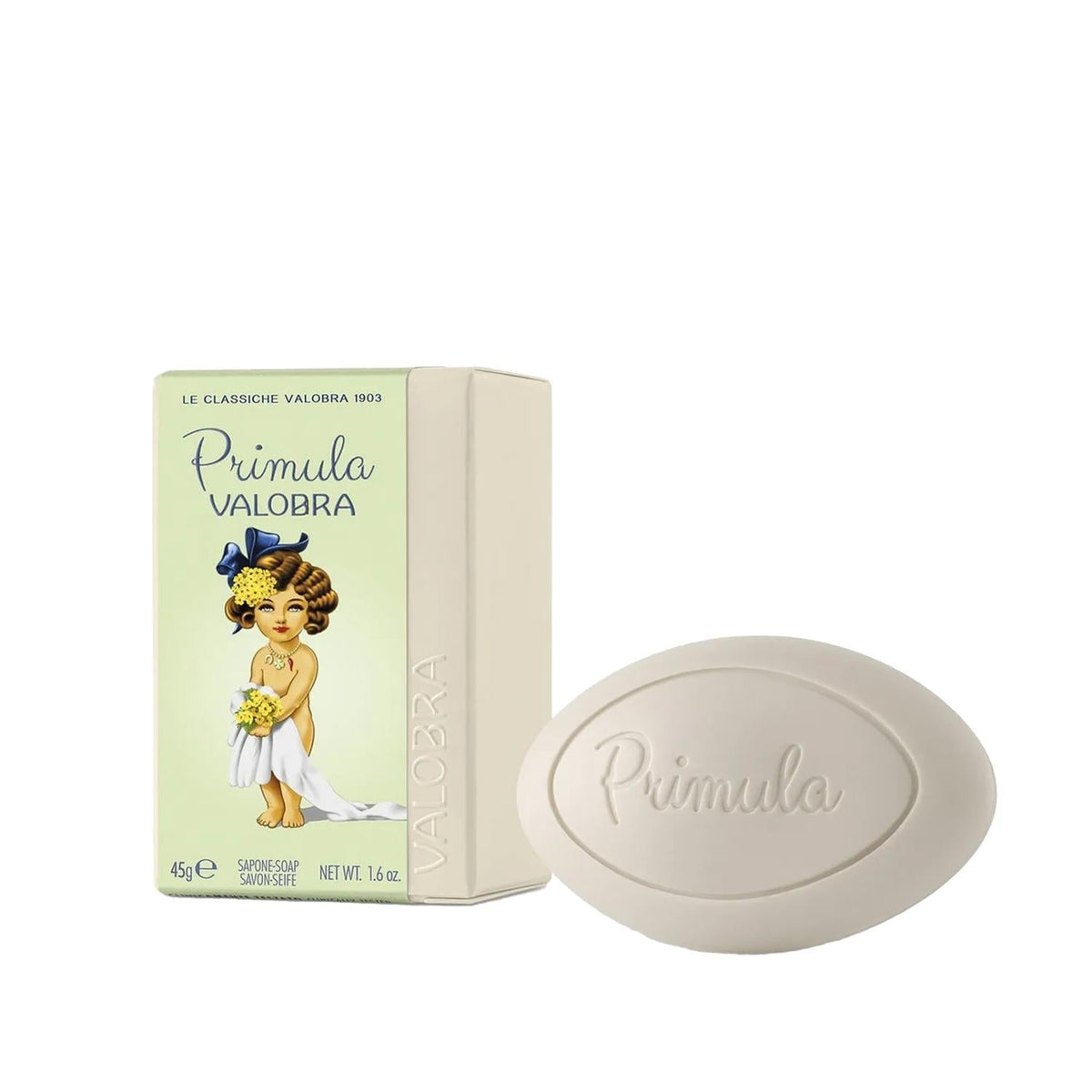 Valobra Primula Soap - Trusted Brand for Skin Cleansing & Moisturizing - 45g Convenient Travel Size by Beauty Care Bag