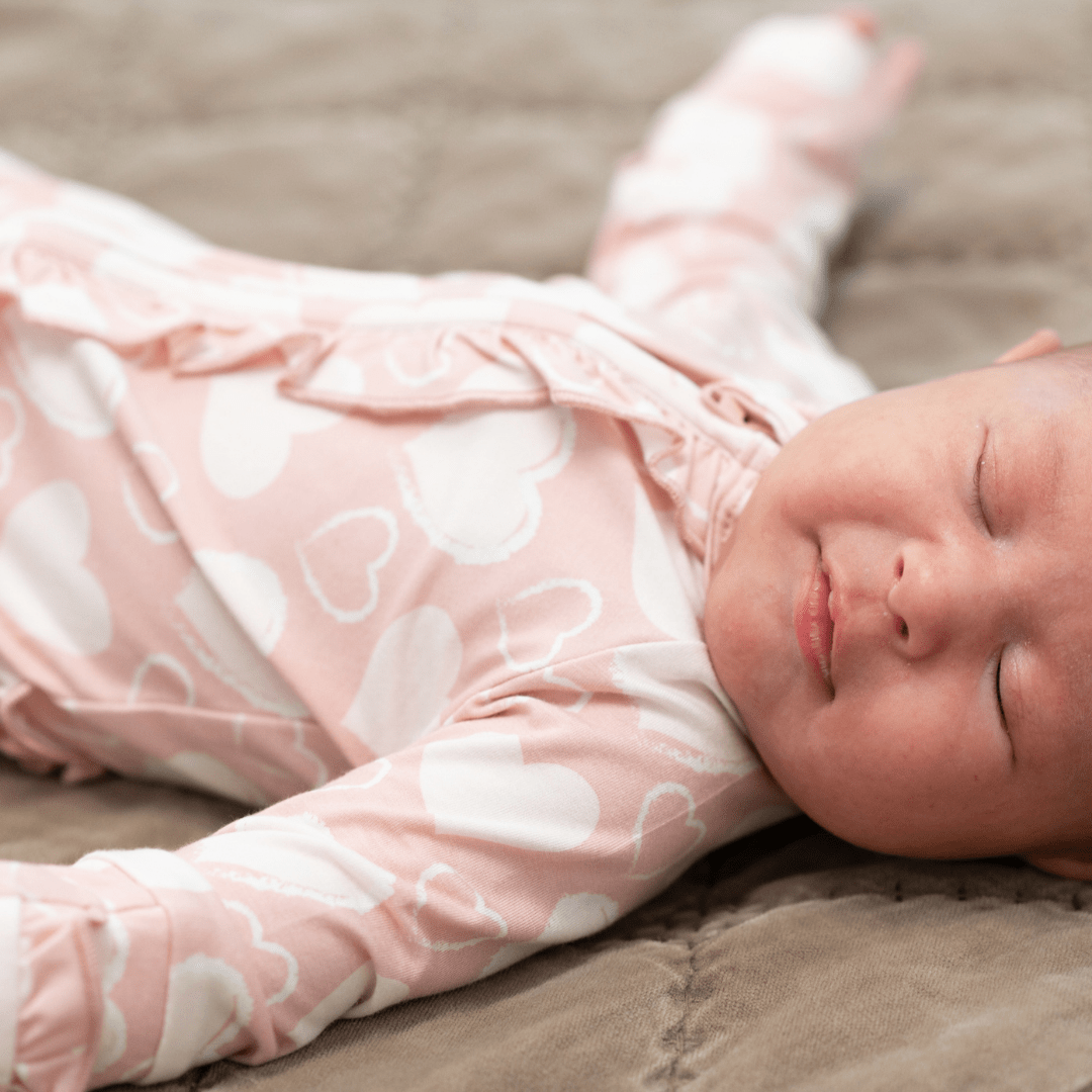 So Much Love Ruffle Footie by Sweet Bamboo