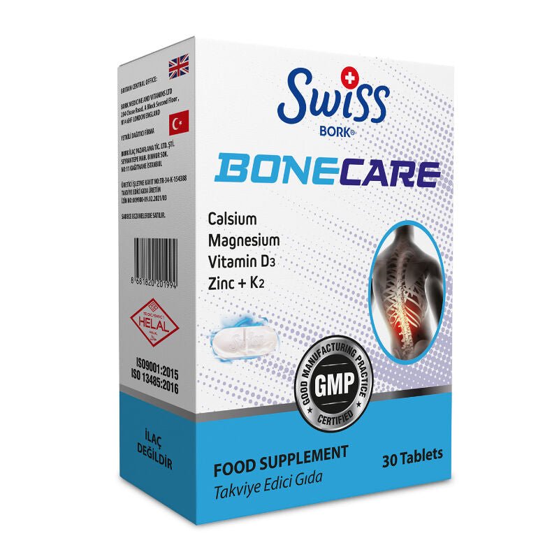 Swiss Bork Bonecare Calcium & Vitamin D3 Supplement 30 TabletsSupplementsTorqelo.com