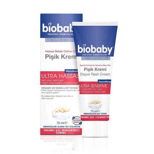 Biobaby Diaper Rash Cream: Natural Relief for Sensitive Baby Skin, Zinc Oxide Protection, Soothes Irritation & Redness - 75ml by Beauty Care Bag
