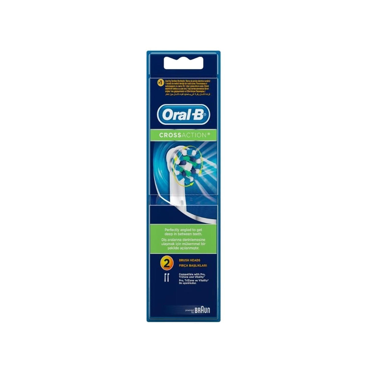 Oral-B Cross Action replacement brush heads, 2 pack