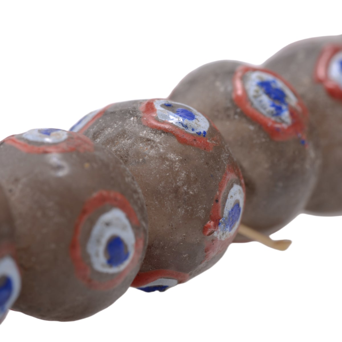 African Sand Cast Glass Evil Eye Beads 14x10mm - Traditional Protection Beads by Continental Bead Suppliers