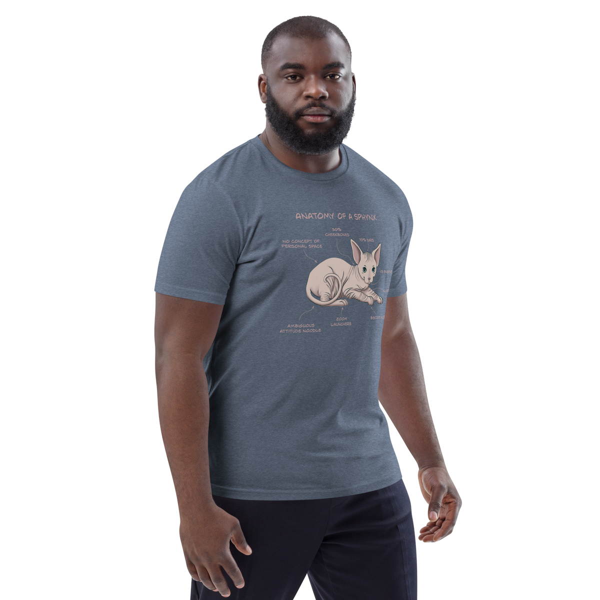 "ANATOMY OF A SPHYNX" UNISEX ORGANIC TEE by ReNewedPet