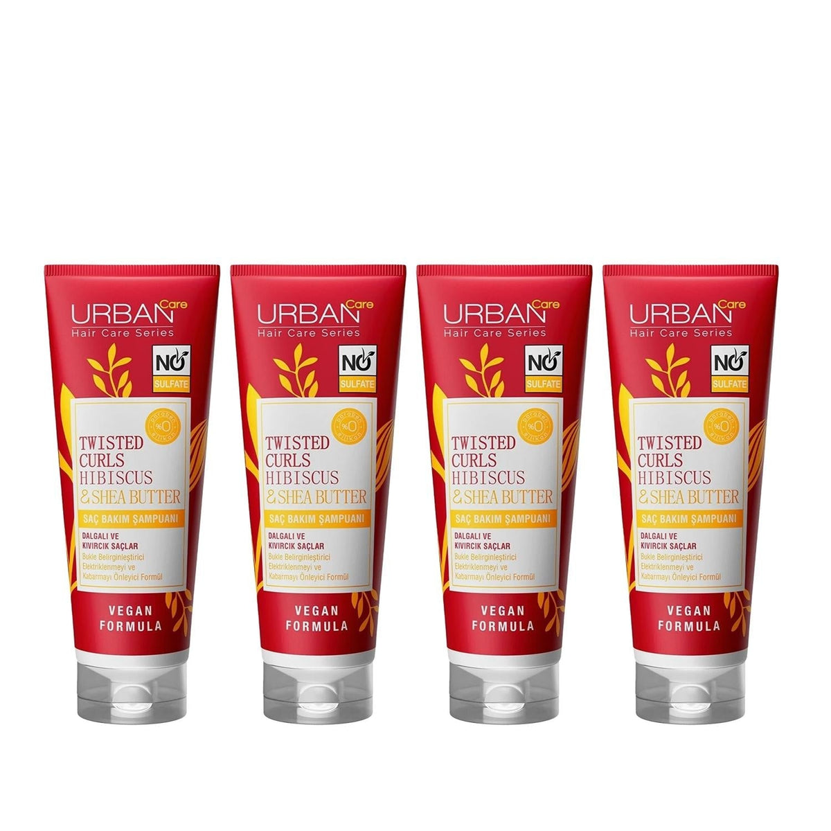 URBAN Care Sulfate-Free Shampoo for Curly Hair - Twisted Curls Hibiscus & Shea Butter 250ml x 4ShampooTorqelo.com
