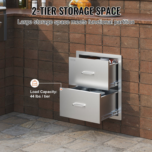 VEVOR Outdoor Kitchen Drawers 18W x 20.6H x 12.7D Inch, Flush Mount by Lemon Thalassa