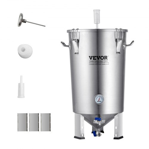 VEVOR 304 Stainless Steel Kettle, 30L Beer Brew Fermentor, Brew Bucket by Lemon Thalassa