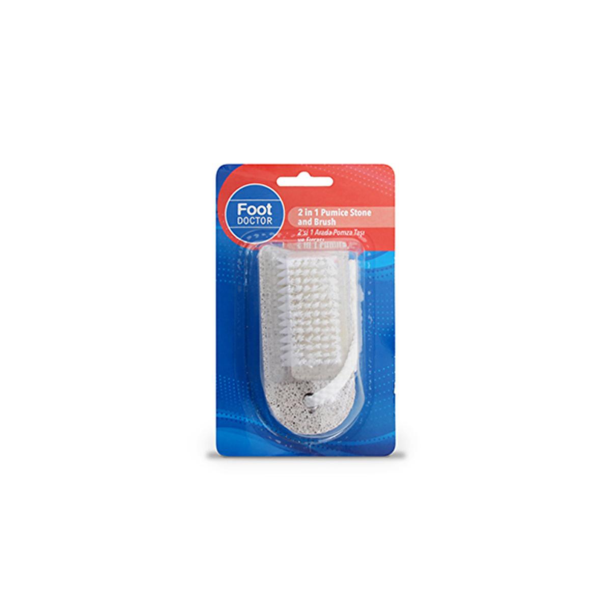 Foot Doctor 2-in-1 Pumice Stone and Foot Scrub Brush for Smooth Feet - Foot Care Tool by Beauty Care Bag