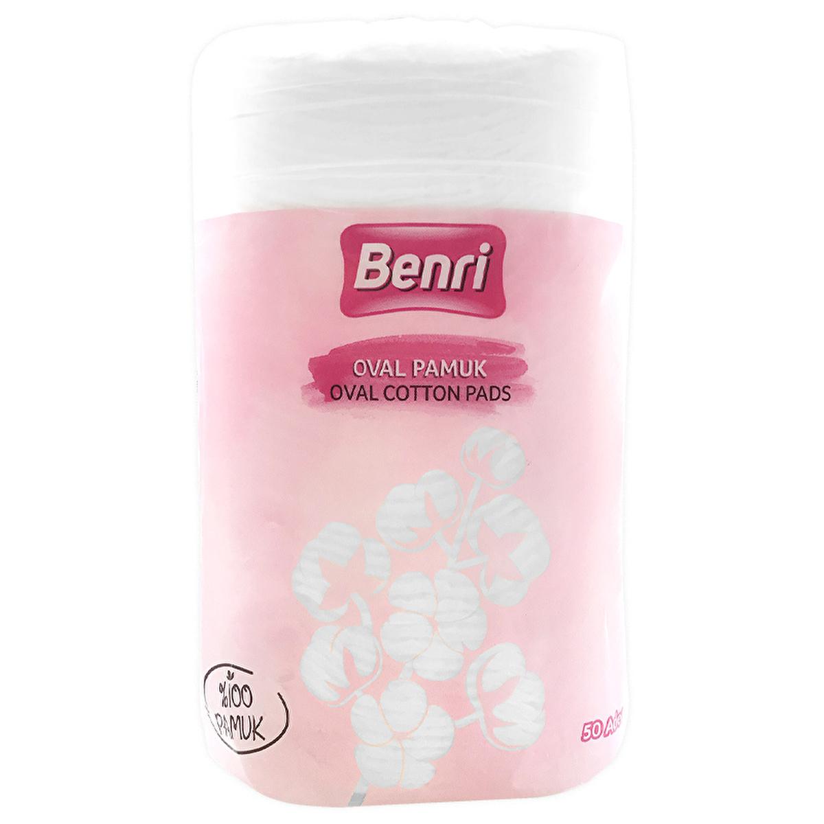 Benri Oval Cotton Pads 50 Count - Gentle Makeup Removal & Nail Care for Sensitive Skin by Beauty Care Bag