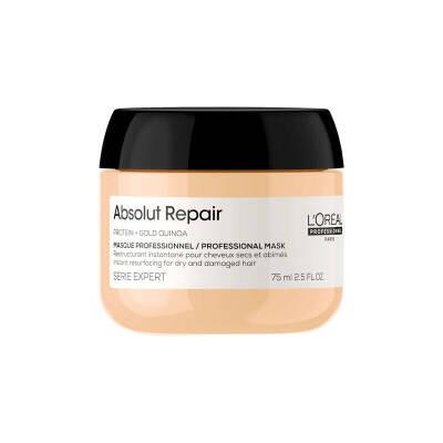Loreal Professionnel Absolut Repair Mask: Intense Hydration for Damaged, Dry Hair - Salon Quality Treatment (2.54 fl oz) by Beauty Care Bag