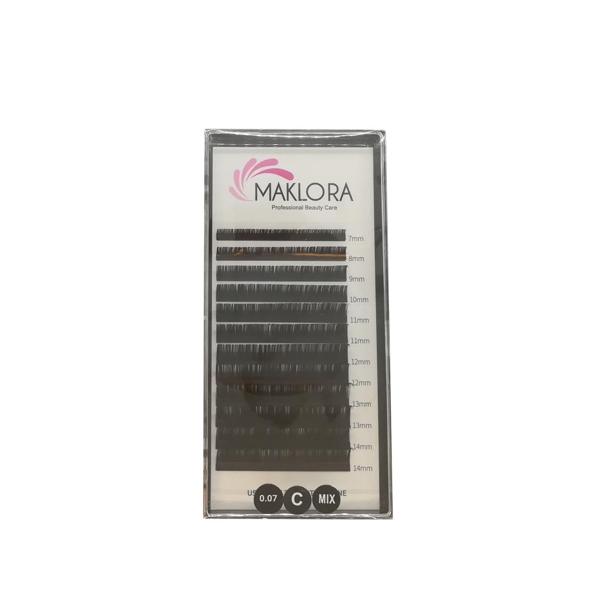 Maklora False Eyelashes - Volume Silk Eyelashes C Curl 0.07 Thickness Mixed Length 7-14mm by Beauty Care Bag
