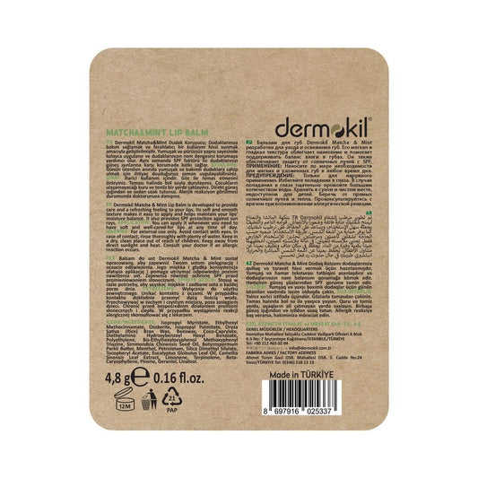 Dermokil Matcha Mint Lip Balm Refreshing Hydration 4.8g by Beauty Care Bag
