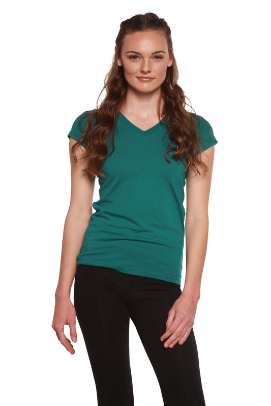 Women's v-neck cap sleeve tee – view 2
