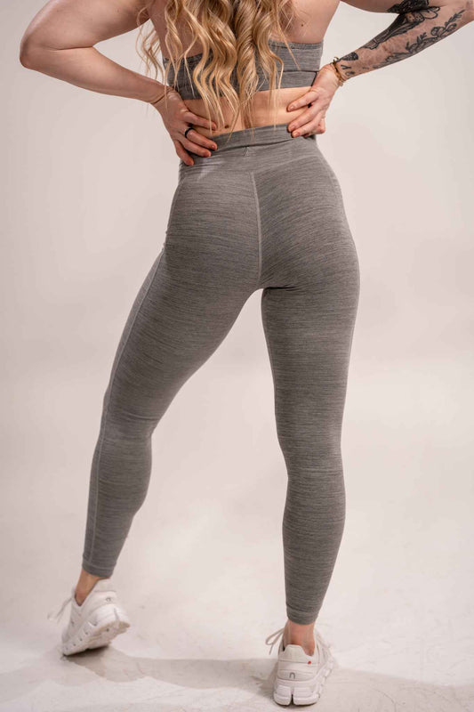 WOMEN'S | DEBUT MEGA-HIGH-RISE LEGGING : GRAY by Alpha Country Training + Nutrition