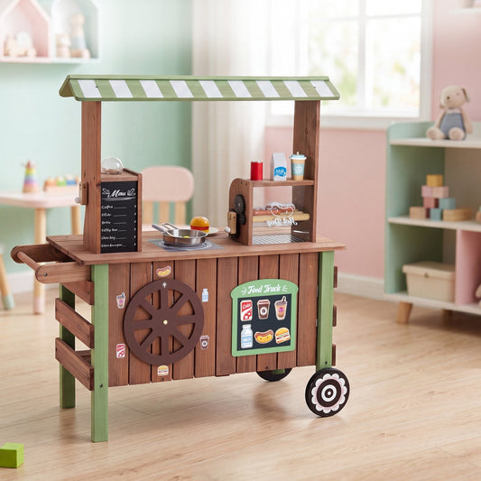 Wooden Grocery Store Playset with Wheels for KidsPlay Kitchen SetsTorqelo.com