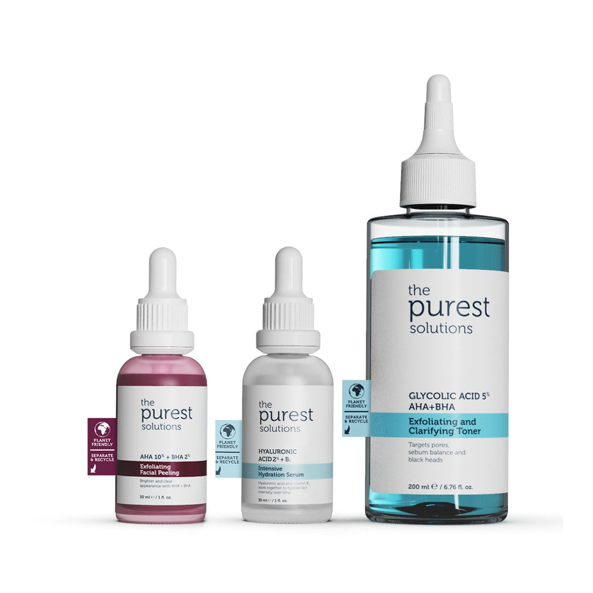 The Purest Solutions Skincare Set - Blackhead Prevention, Pore Tightening, Moisturizing Skincare for Clearer Skin by Beauty Care Bag