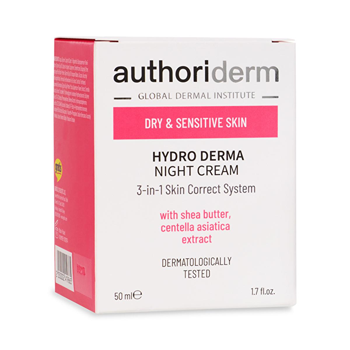 Authoriderm Night Cream for Dry, Sensitive Skin: Rejuvenating Shea Butter Formula - Even Skin Tone, Hydrating, 50ml by Beauty Care Bag