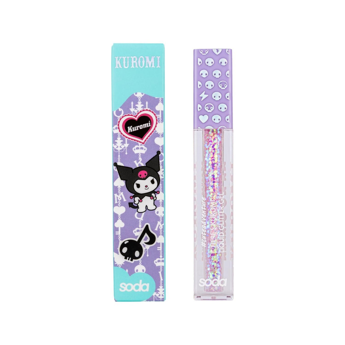 Soda Hello Kitty Kuromi Glitter Gel 001 - 5ml Portable Cosmetic Gel for Nail Art & Decoration by Beauty Care Bag