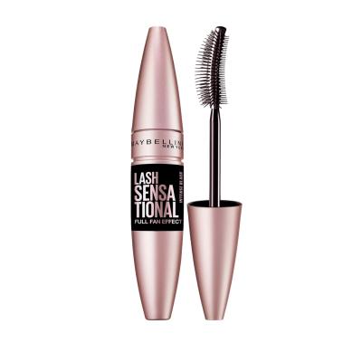 Maybelline: Lash Sensational Mascara & Super Stay Vinyl Ink Lipstick Set - Intense Black Lashes, Long-Lasting Red Lipstick, Makeup Gift Set by Beauty Care Bag