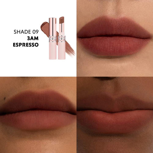 YSL Lovenude Lip Blusher 09 3 AM Espresso Matte Lipstick by Beauty Care Bag